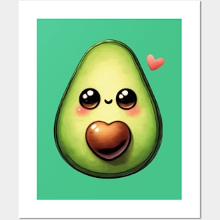 Kawaii Avocado Posters and Art